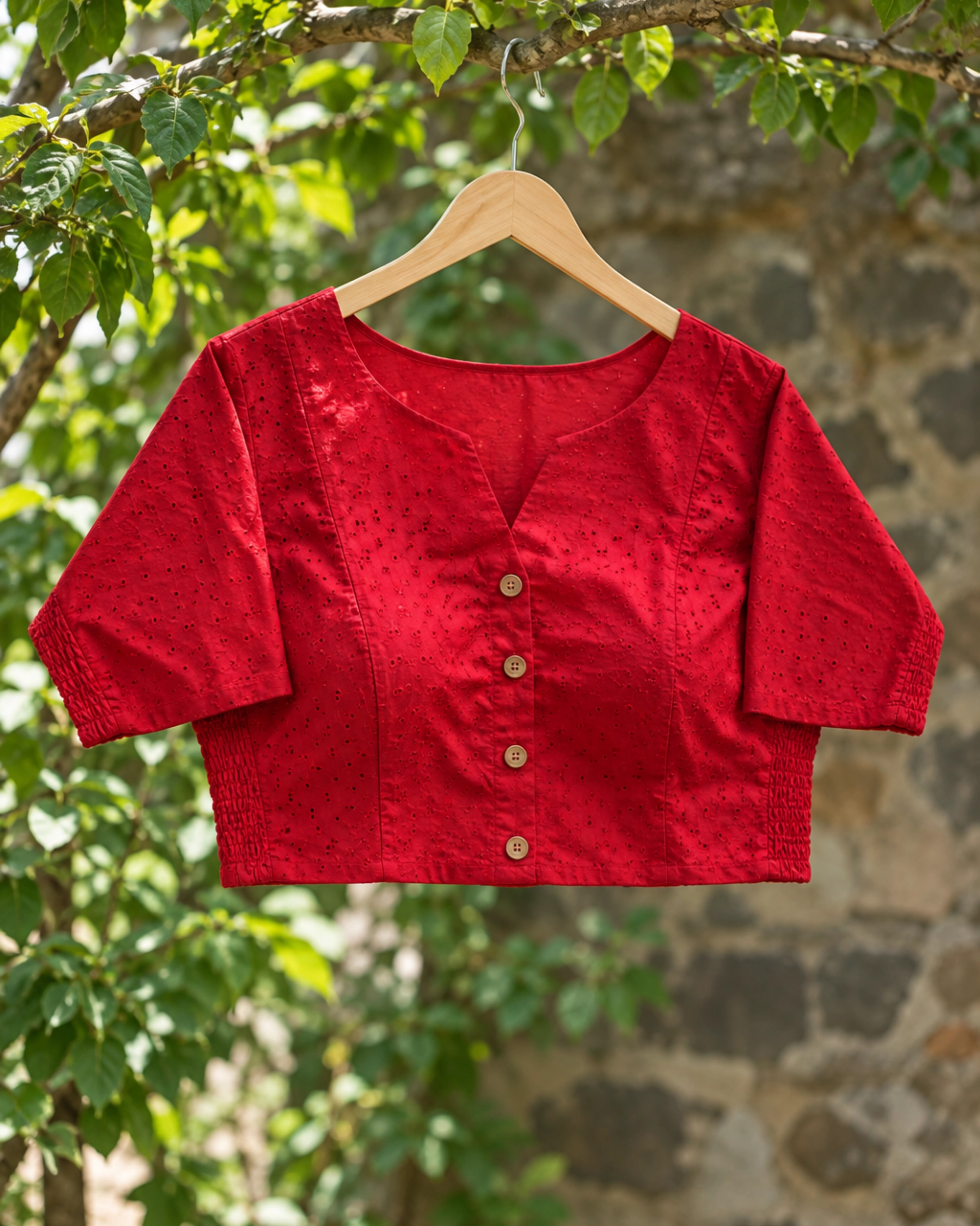 Embroidered Cotton Blouse / Hakoba Cotton