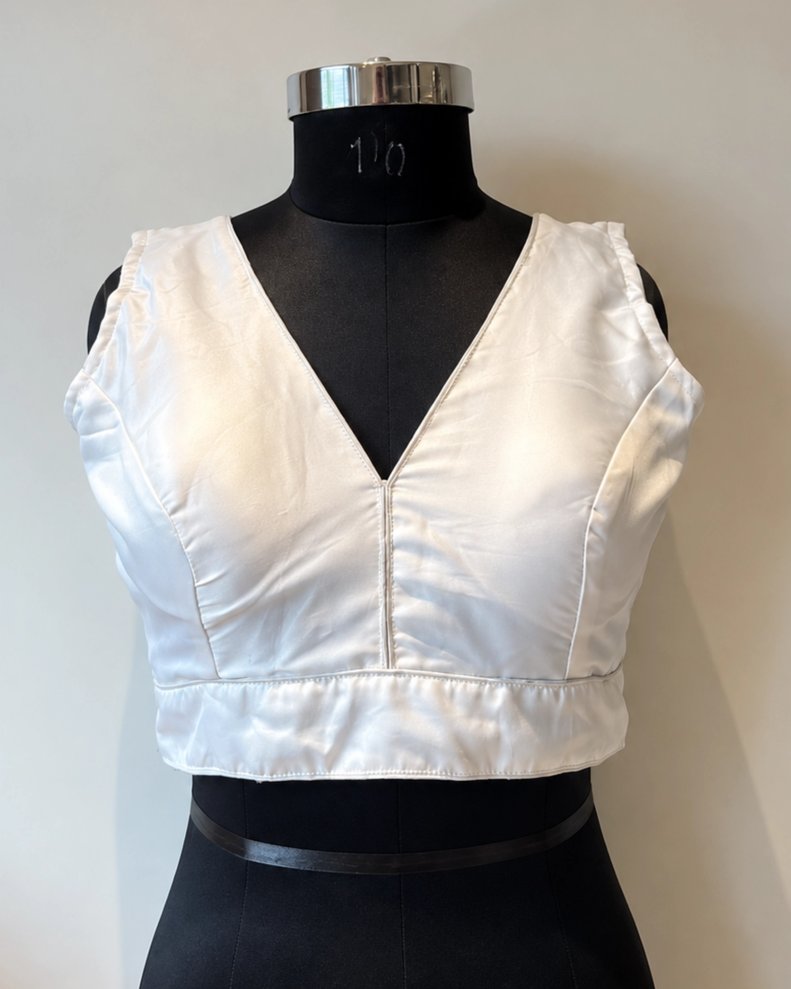 V-Neck Sleeveless Blouse/ Silk