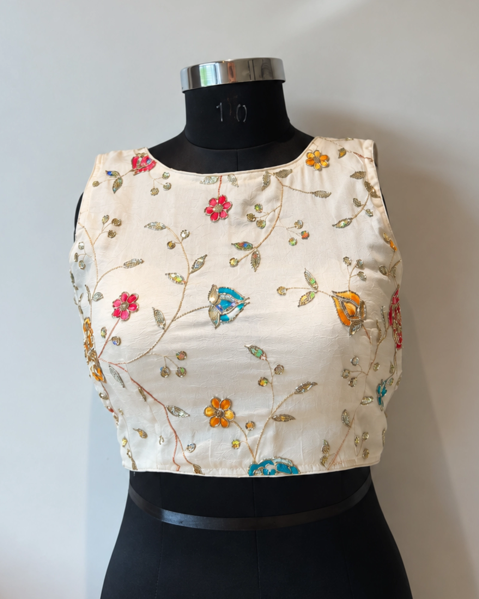 Embroidered Blouse / Crush Silk